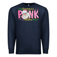 Navy dreaming of a pink christmas Premium Sweatshirt - CowhideDigitalArt