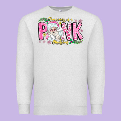 Dreaming Of A Pink Christmas Premium Sweatshirt Designed By Cowhidedigitalart