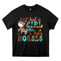 Black just a girl who loves horses Heavy Core Tee - NancyCooperArtShop