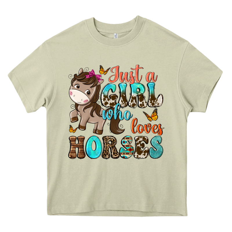 Just A Girl Who Loves Horses Heavy Core Tee by NancyCooperArtShop | Teevron