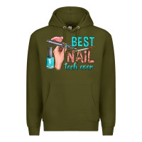 Army Green best nail tech ever bbs Premium Hoodie - BundleAndBundleShop