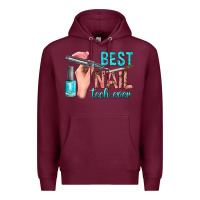 Burgundy best nail tech ever bbs Premium Hoodie - BundleAndBundleShop