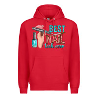 Red best nail tech ever bbs Premium Hoodie - BundleAndBundleShop