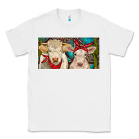 White Charolais bull and calf Classic Tee - RanaPortraitStore