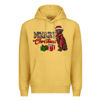Antique Gold merry christmas labrador retriever Premium Hoodie - RanaPortraitStore