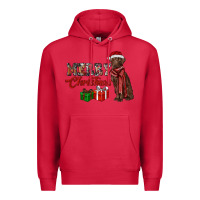 Cardinal merry christmas labrador retriever Premium Hoodie - RanaPortraitStore