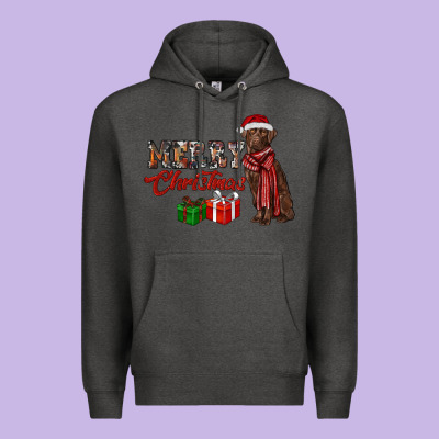 Merry Christmas Labrador Retriever Premium Hoodie Designed By Ranaportraitstore