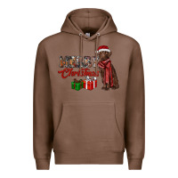 Chestnut merry christmas labrador retriever Premium Hoodie - RanaPortraitStore