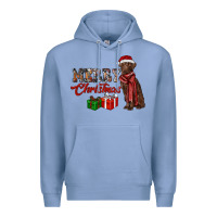 Colony Blue merry christmas labrador retriever Premium Hoodie - RanaPortraitStore