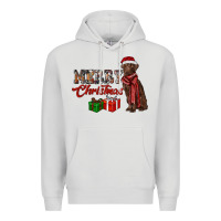 Dove Grey merry christmas labrador retriever Premium Hoodie - RanaPortraitStore