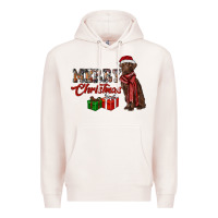 Pale Pink merry christmas labrador retriever Premium Hoodie - RanaPortraitStore