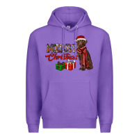 Purple merry christmas labrador retriever Premium Hoodie - RanaPortraitStore