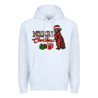 White merry christmas labrador retriever Premium Hoodie - RanaPortraitStore