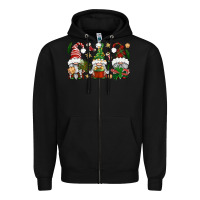 Black Christmas Gnomes Zipper Hoodie - BundleAndBundleShop