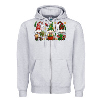 Heather Grey Christmas Gnomes Zipper Hoodie - BundleAndBundleShop