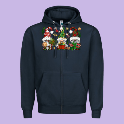 Christmas Gnomes Zipper Hoodie Designed By Bundleandbundleshop