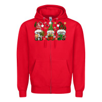 Red Christmas Gnomes Zipper Hoodie - BundleAndBundleShop