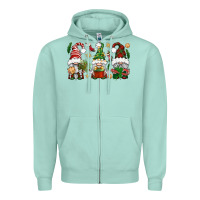 Seafoam Christmas Gnomes Zipper Hoodie - BundleAndBundleShop