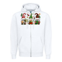White Christmas Gnomes Zipper Hoodie - BundleAndBundleShop