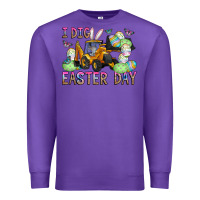 Purple I Dig Easter Day Premium Sweatshirt - CowhideDigitalArt