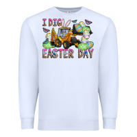 White I Dig Easter Day Premium Sweatshirt - CowhideDigitalArt