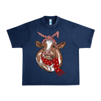 Navy christmas scarf heifer Urban Heavy Tee - RanaPortraitStore