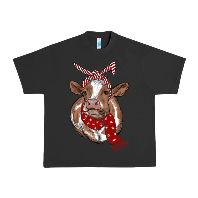 Christmas Scarf Heifer Urban Heavy Tee by RanaPortraitStore | Teevron