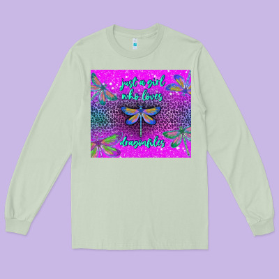 Just A Girl Who Loves Dragonfiles Long Sleeve Tee Designed By Tumblerdesignbyshophia