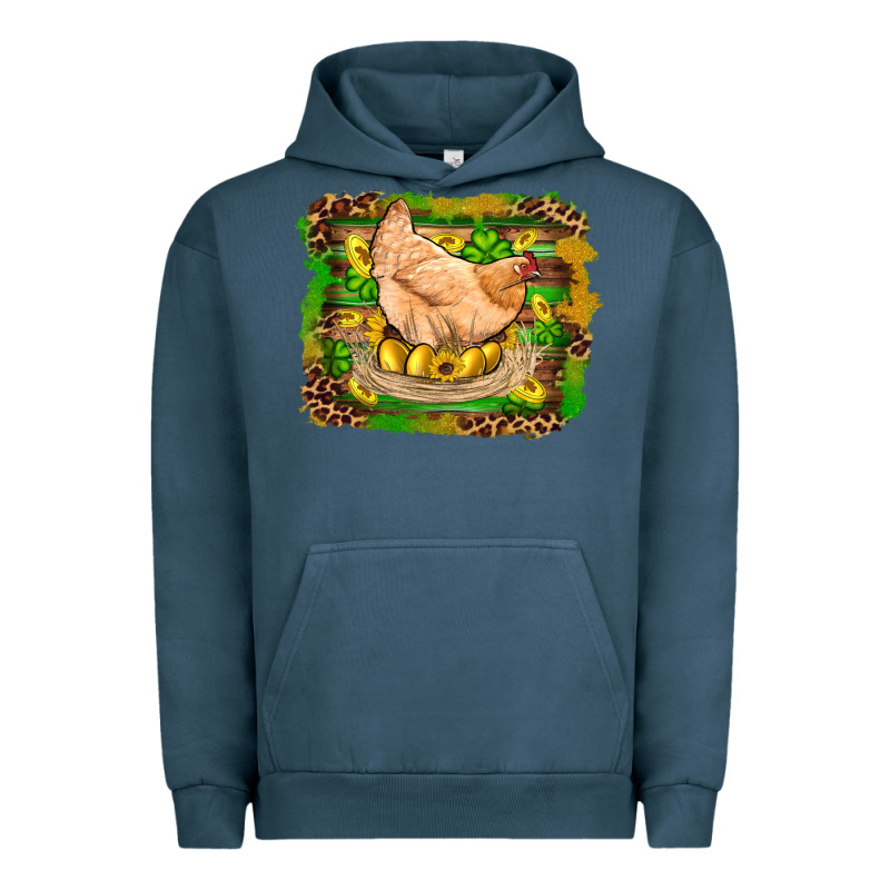St Patricks Day Farm Chicken Gold Eggs Leopard Serape Glitter Urban Hoodie by Artiststas | Teevron