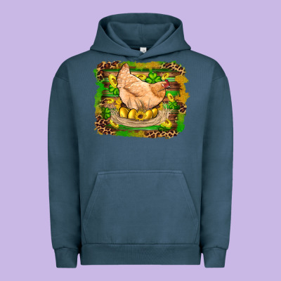 St Patricks Day Farm Chicken Gold Eggs Leopard Serape Glitter Urban Hoodie Designed By Artiststas
