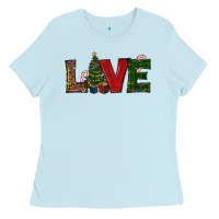 Baby Blue christmas tree love Ladies Tee - RanaPortraitStore