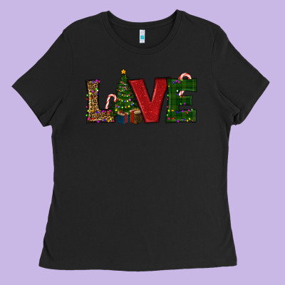 Christmas Tree Love Ladies Tee Designed By Ranaportraitstore
