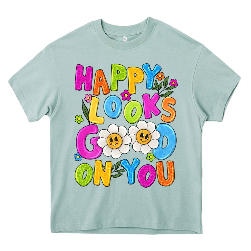 Happy Looks Good On You Heavy Core Tee by NancyCooperArtShop | Teevron