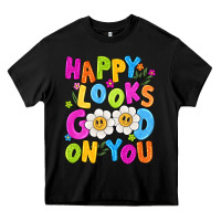 Black happy looks good on you Heavy Core Tee - NancyCooperArtShop