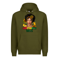 Army Green juneteenth 1865 black woman Premium Hoodie - FaDigitalArtStudio