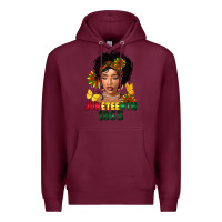 Burgundy juneteenth 1865 black woman Premium Hoodie - FaDigitalArtStudio