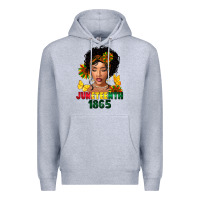 Heather Grey juneteenth 1865 black woman Premium Hoodie - FaDigitalArtStudio
