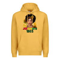 Mustard juneteenth 1865 black woman Premium Hoodie - FaDigitalArtStudio
