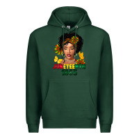 Sports Green juneteenth 1865 black woman Premium Hoodie - FaDigitalArtStudio