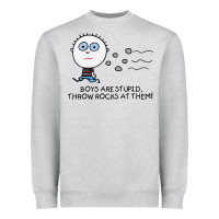 Heather Grey boys are stupid throw rocks at them Heavyweight Sweatshirt - tuanDangUi