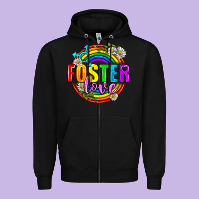 Foster Love Pride Lgbtq Zipper Hoodie Designed By Bundleandbundleshop