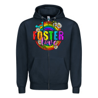 Navy Foster Love Pride Lgbtq Zipper Hoodie - BundleAndBundleShop