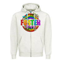 Oatmeal Heather Foster Love Pride Lgbtq Zipper Hoodie - BundleAndBundleShop