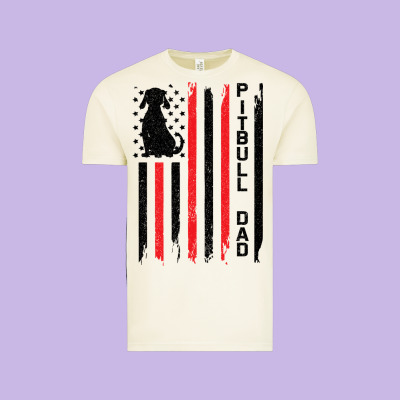 Pitbull Dad Vintage Tee Designed By Bettercallsaul