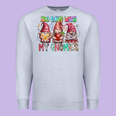 100 Days With My Gnomies Premium Sweatshirt Designed By Racoondesign