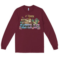 Burgundy Happy Easter Day rodeo Long Sleeve Tee - HowdyJamesFarm