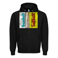 Black Baseball And Softball Tumbler Zipper Hoodie - BundleAndBundleShop