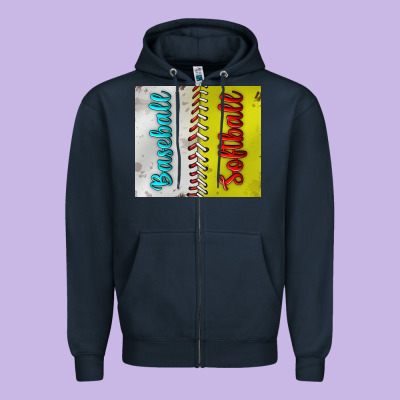 Baseball And Softball Tumbler Zipper Hoodie Designed By Bundleandbundleshop