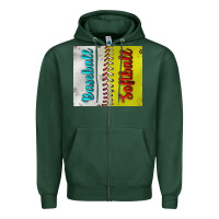 Sports Green Baseball And Softball Tumbler Zipper Hoodie - BundleAndBundleShop