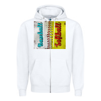 White Baseball And Softball Tumbler Zipper Hoodie - BundleAndBundleShop